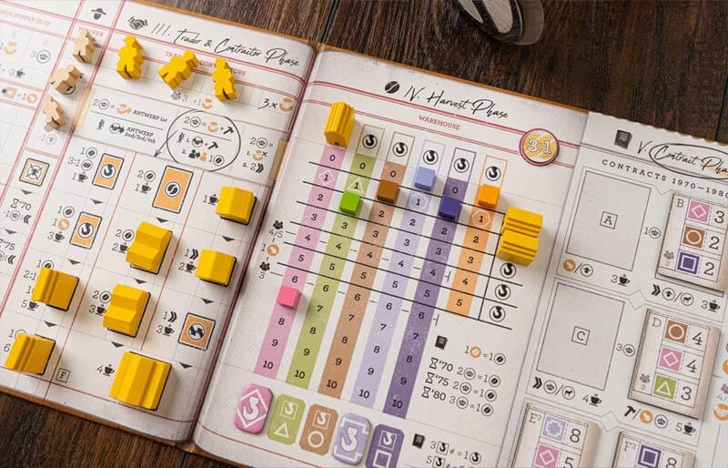 player board for coffee trader game