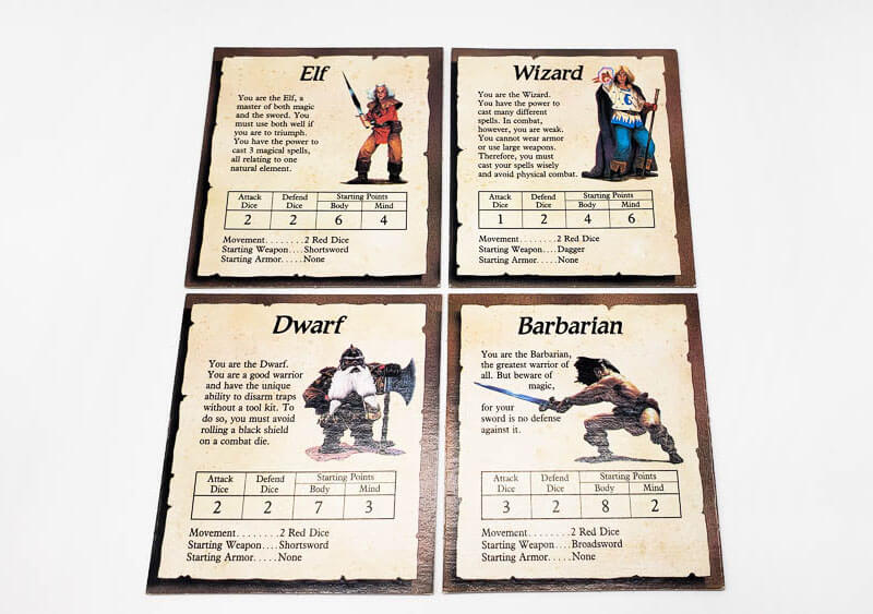 heroquest character cards