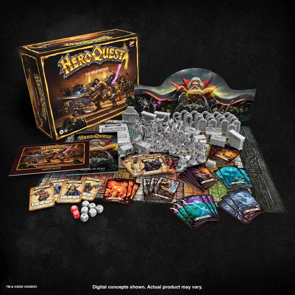new heroquest game setup contents components