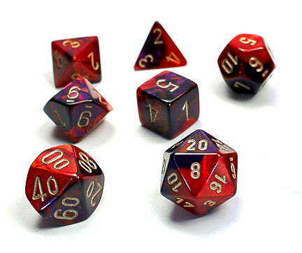 national dice day poly purple red chessex