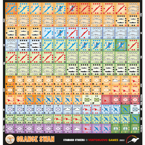 stickers to be placed on blocks of the orange swan wargame