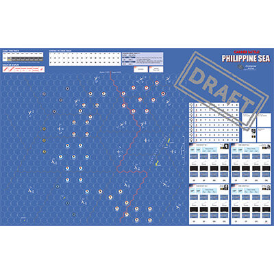 hex map for Carrier Battle - Philippine Sea war game